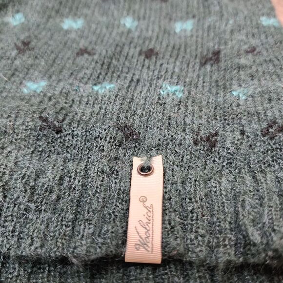 Woolrich Fair isle Sweater Pullover Wool Mohair Sheep Diana Green Womens Large - Picture 6 of 14